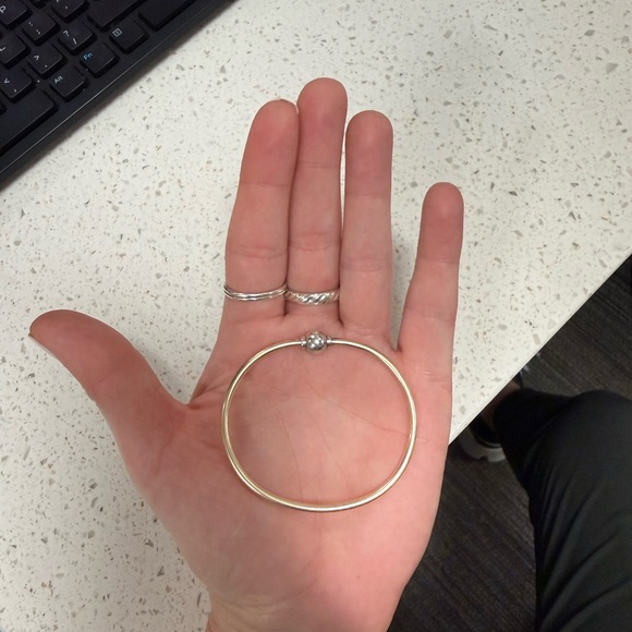 Le Stage 14k gold and sterling silver bracelet bangle - Picture 2 of 5